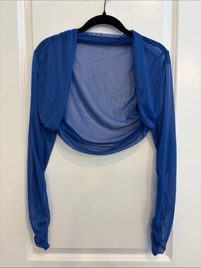 Azazie Royal Blue Shyann Mesh Wrap
